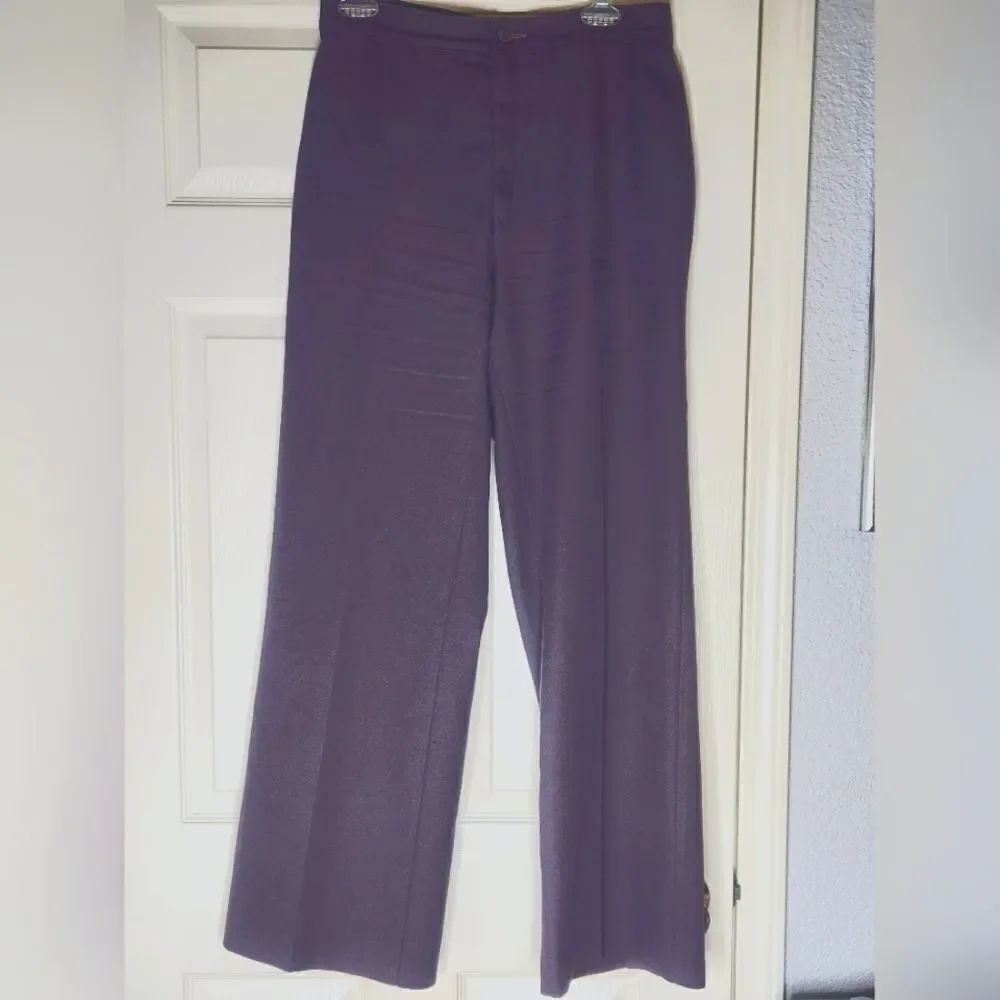 Vtg Levi's L Purple Mauve Strifgt Full Length Zipper Women’s Dress Pants
